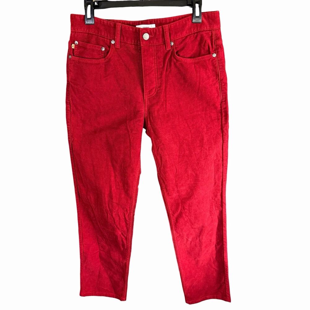 Spoke Pants Men's Moleskin Fives Build B 31x29.5 Red Stretch button Fly Career